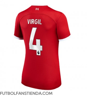 Liverpool Virgil van Dijk #4 Primera Equipación Mujer 2023-24 Manga Corta